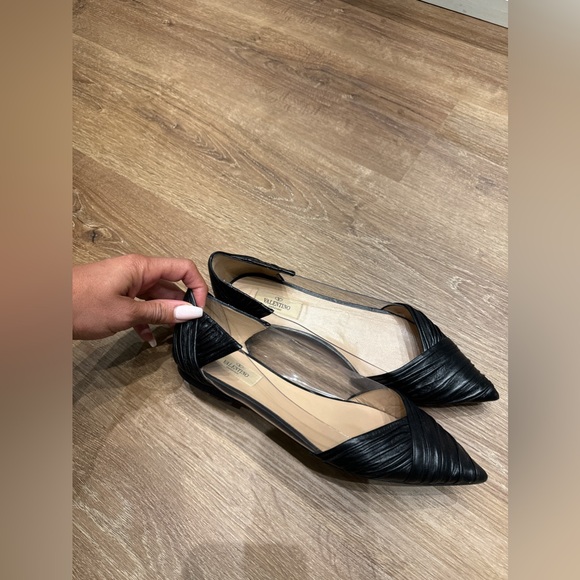 Authentic Valentino Garavani Leather & PVC Flats – Black – Size 40 - Picture 9 of 10